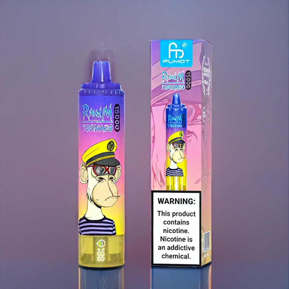 Suomi tukku Fumot RandM Tornado 15000 Puffs 25ml 850mAh Mesh Coil Vape Persikka Mustikkakarkki