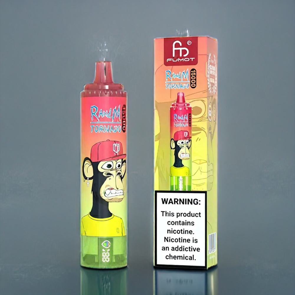 Suomi tukku Fumot RandM Tornado 15000 Puffs 25ml LCD Näyttö 850mAh Type-C Mansikka-Arbuusi-Limonadi Mesh Käämit