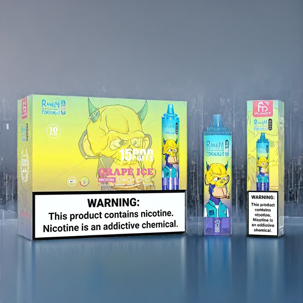 Suomi tukku Fumot RandM Tornado 15000 Puffs LCD Näyttö 25ml 850mAh Viinijää Mesh Coil Type-C