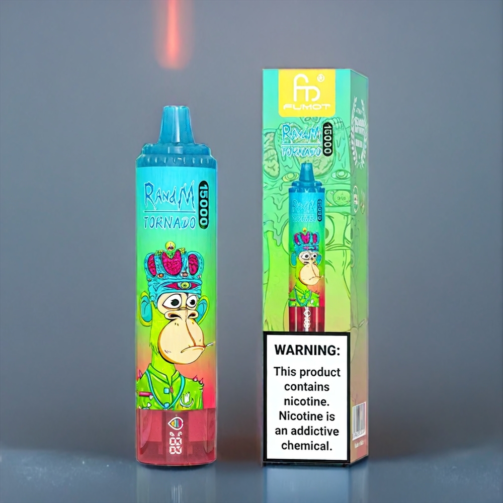 Suomi tukku Fumot RandM Tornado 15000 Puffs Vape Mansikka-Vesimeloni 25ml 850mAh Mesh Coil Type-C LCD