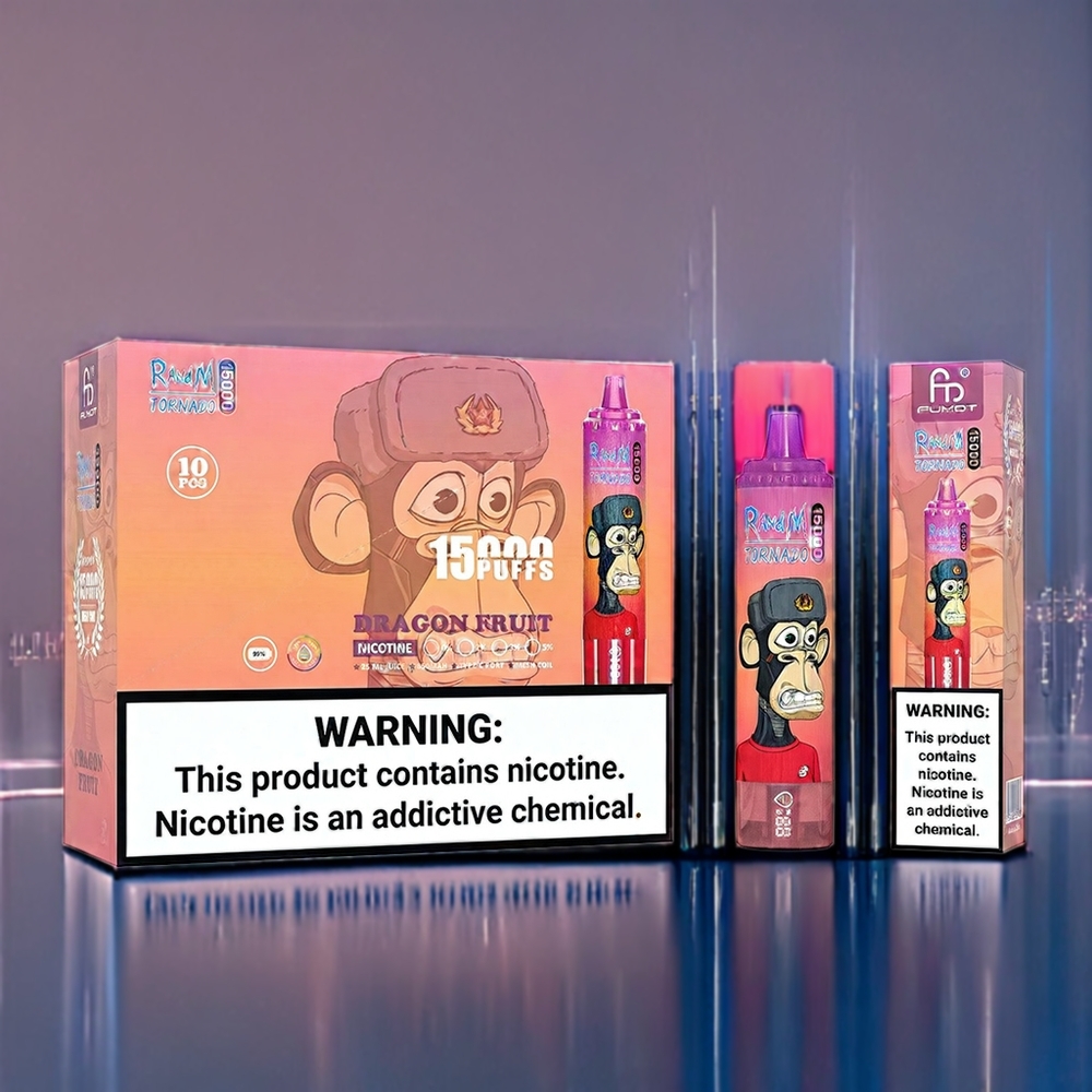 Suomi tukku RandM Tornado 15000 Puffs 25ml 850mAh LCD Type-C - Lohikäärmeenhedelmä