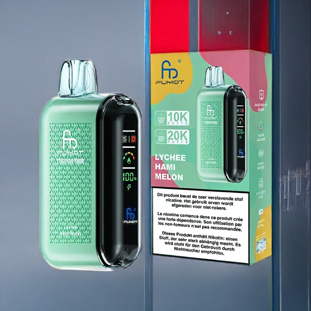 Fumot Tornado 20000 Puffs Suomi Tukku – Dual Mesh Coil, 20ml E-liquid, 850mAh, Lychee Hami Melon