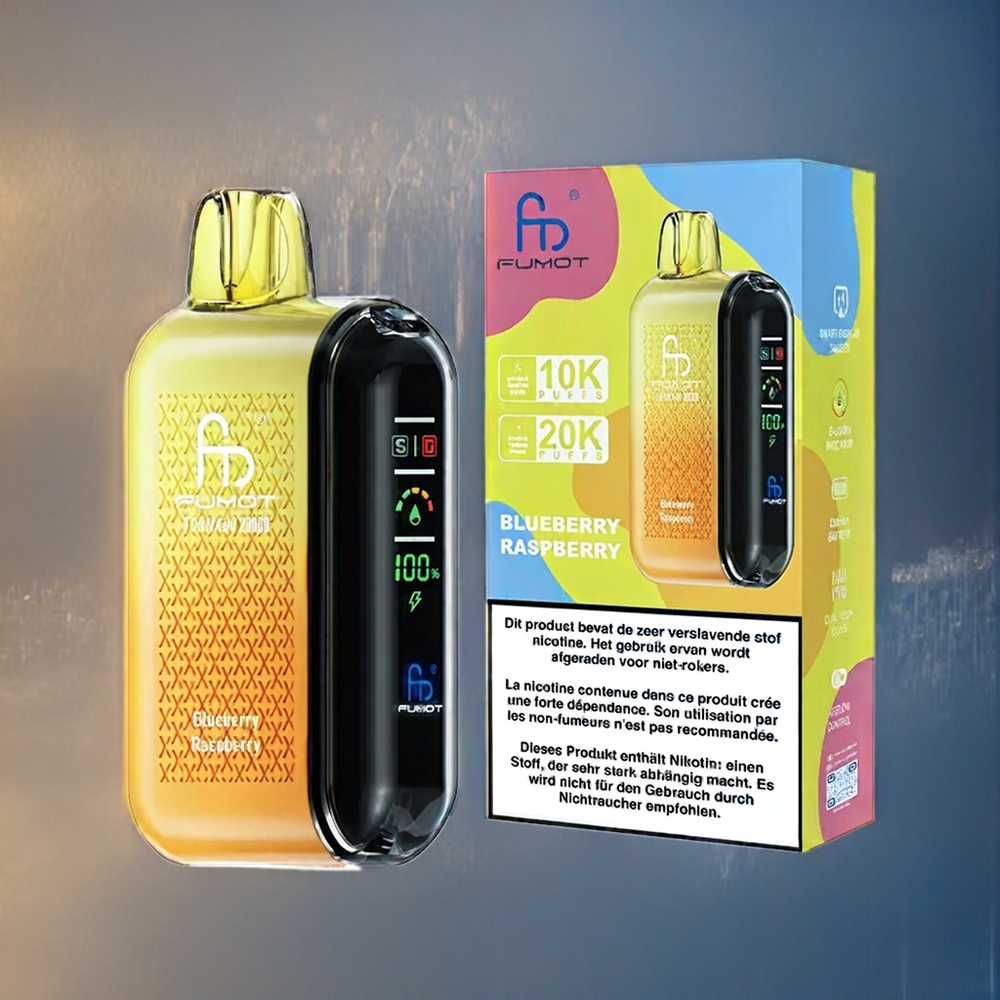 Suomi tukku Fumot Tornado 20000 Puffs Dual Mesh Coil 20ml E-liquid Mustikka-Vadelma Airflow Control