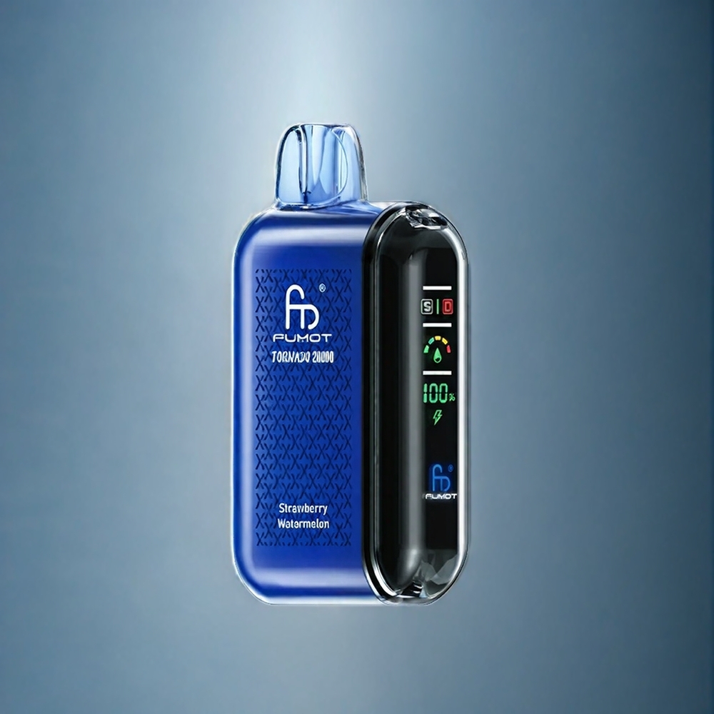 Suomi tukku Fumot Tornado 20000 Puffs - Mansikka-Arbuusi, Dual Mesh Coil, 20ml, 850mAh, Smart Display