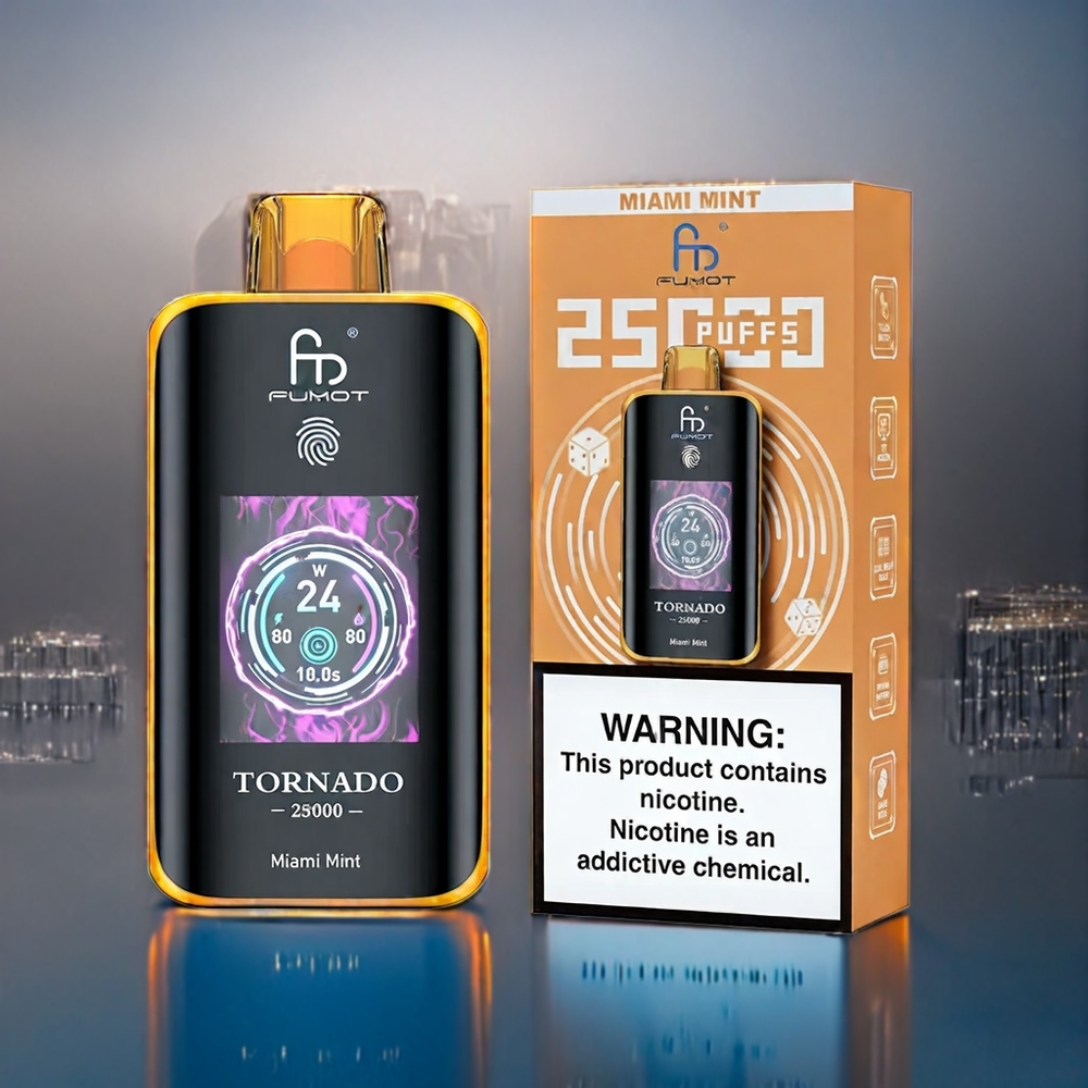 Suomi tukku Fumot Tornado 25000 Puffs 20ml Miami Mint HD Screen 700mAh Type-C