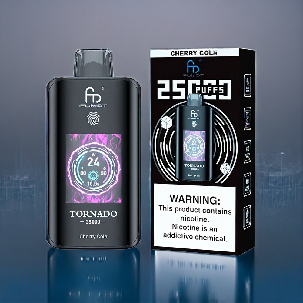 Suomi tukku Fumot Tornado 25000 Puffs HD Screen 700mAh Cherry Cola 20ml Type-C