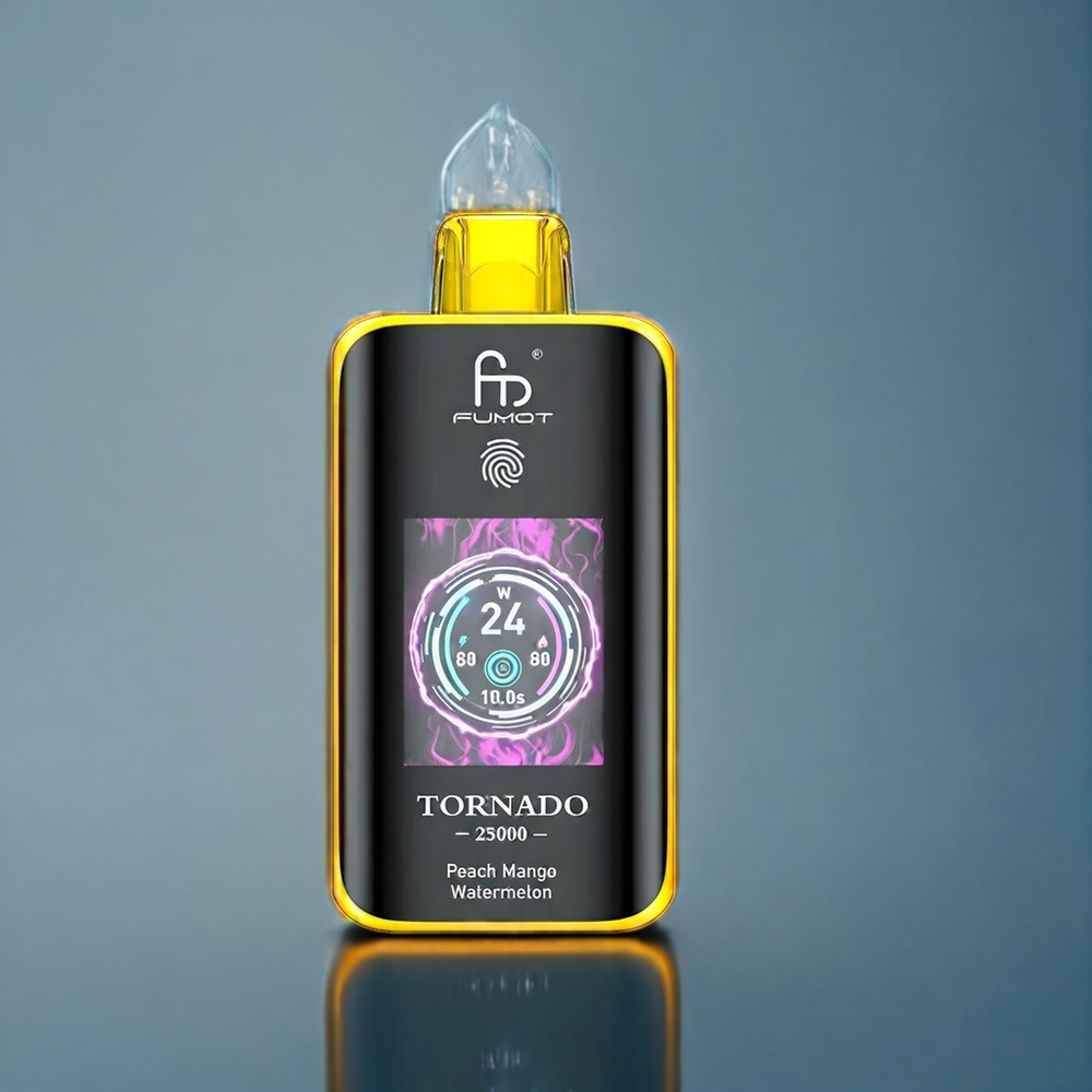 Suomi tukku Fumot Tornado 25000 Puffs HD Screen 700mAh Vape Persikka Mango Vesimeloni Type-C