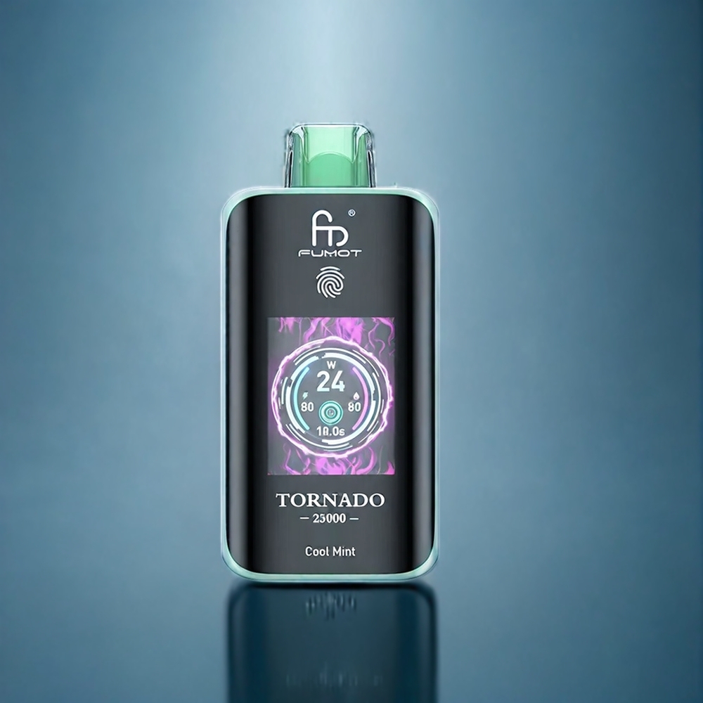 Suomi tukku Fumot Tornado 25000 Puffs Vape Cool Mint – HD Screen, 700mAh Battery, Type-C Charging