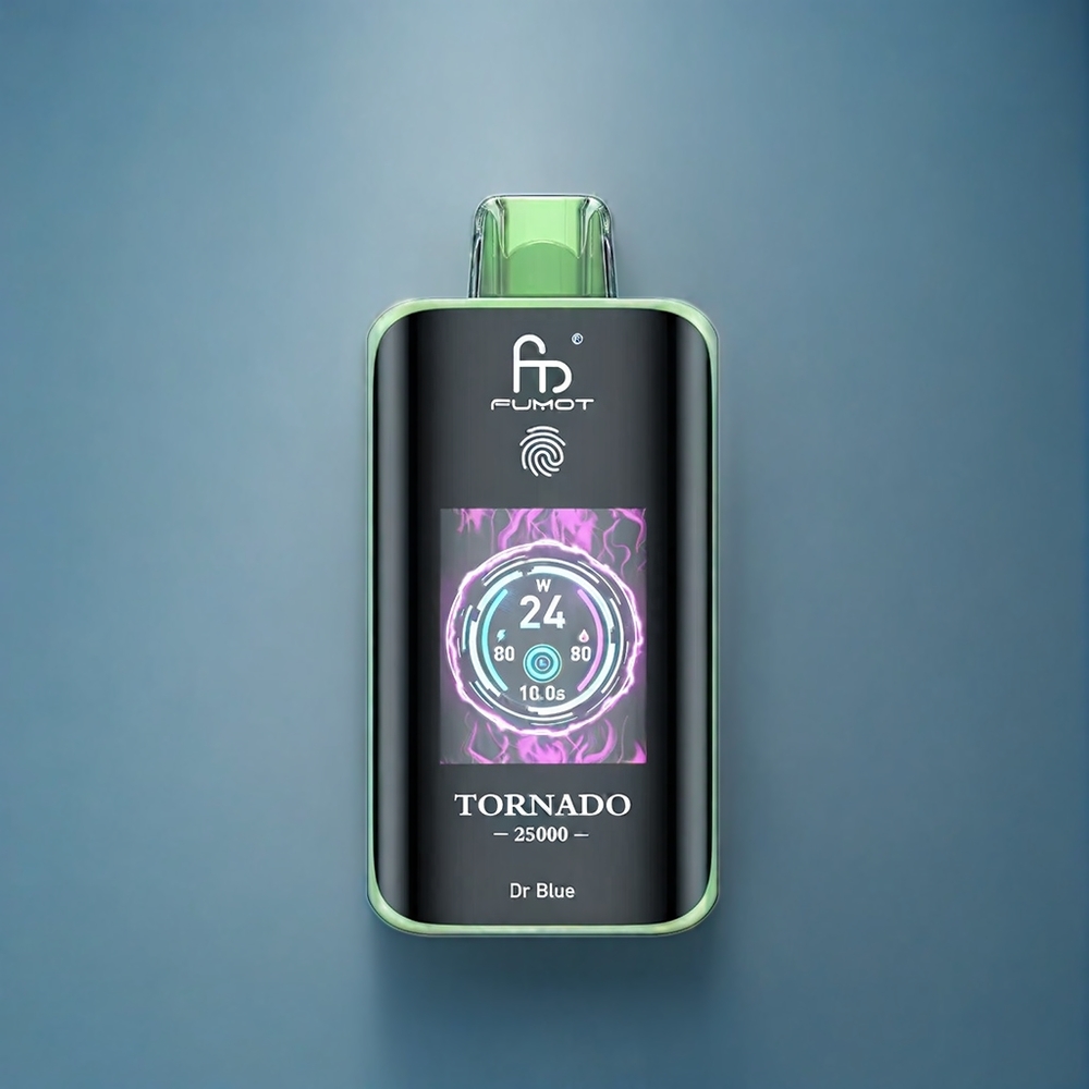 Suomi tukku Fumot Tornado 25000 Puffs Vape Dr Blue – HD Screen, 700mAh Battery, 20ml Pre-filled, Type-C Charging