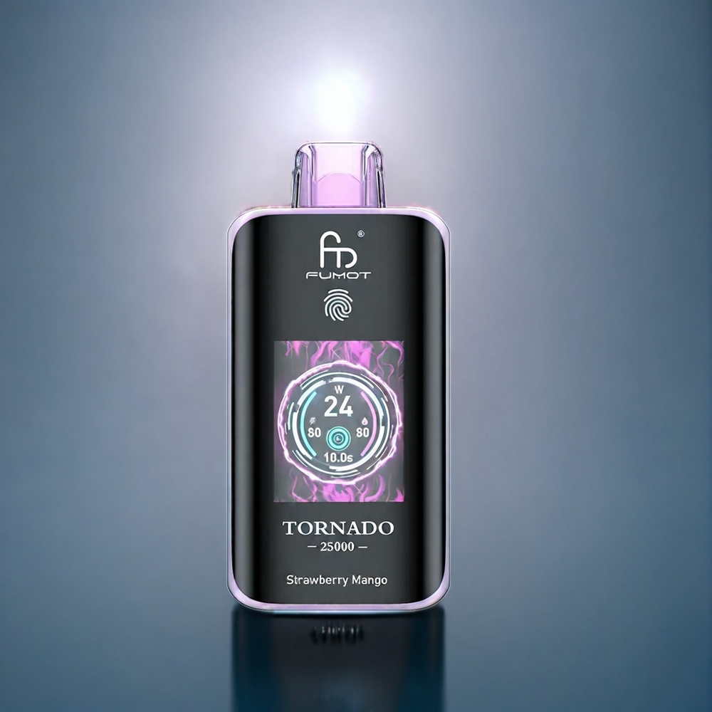 Suomi tukku Fumot Tornado 25000 Puffs Vape Mansikka-Mango HD Screen 700mAh Type-C