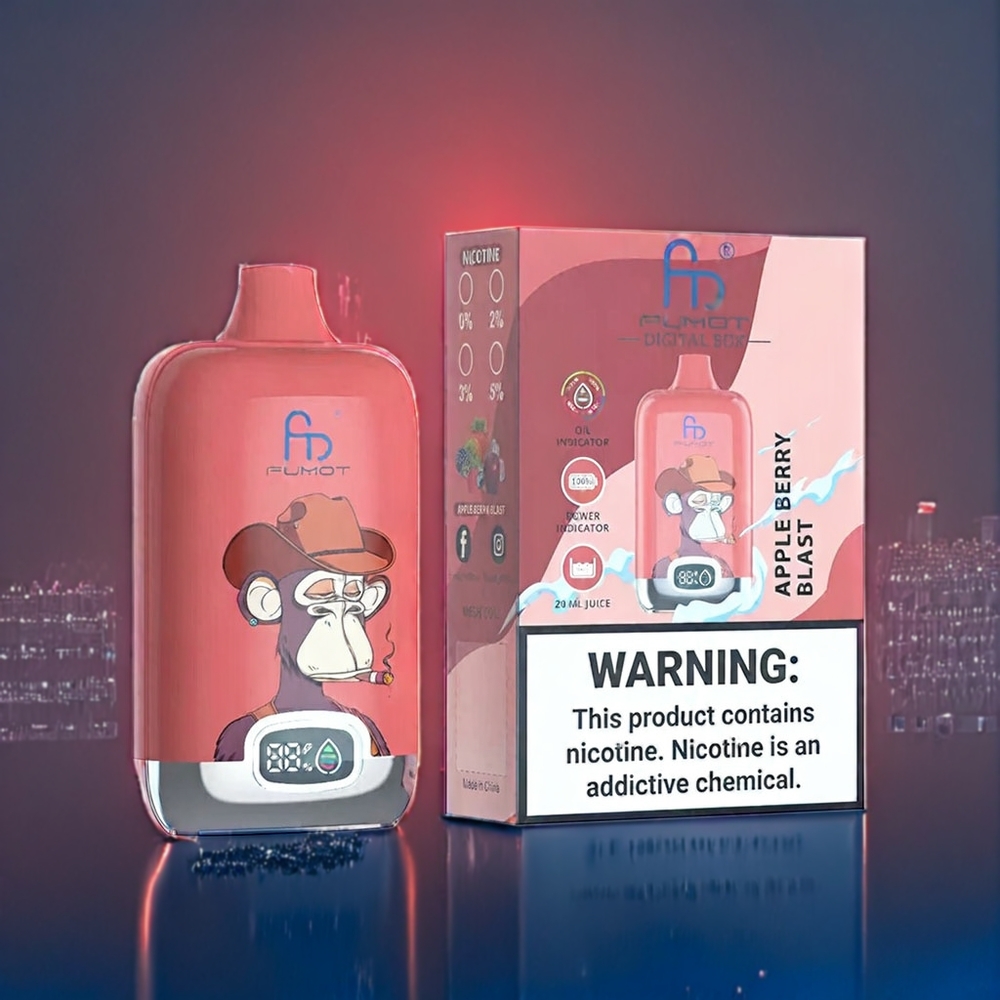 Fumot Tornado Digital Box 12000 Puffs Suomi tukku – 20ml E-Liquid, 550mAh, Type-C, Omena-Marja Räjähdys