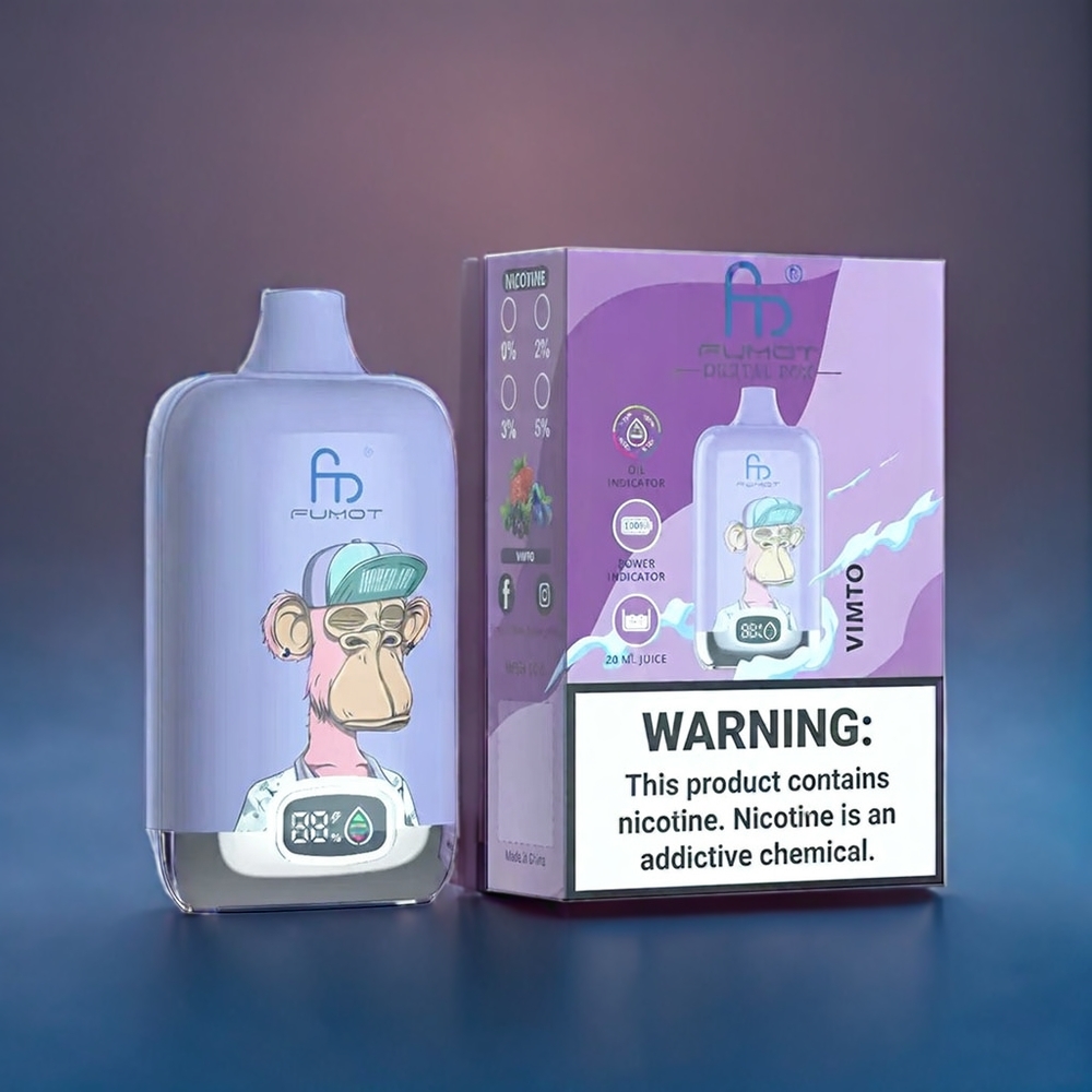 Fumot Tornado Digital Box 12000 Puffs Vimto Suomi Tukku with 20ml E-Liquid, 550mAh Battery & Mesh Coil