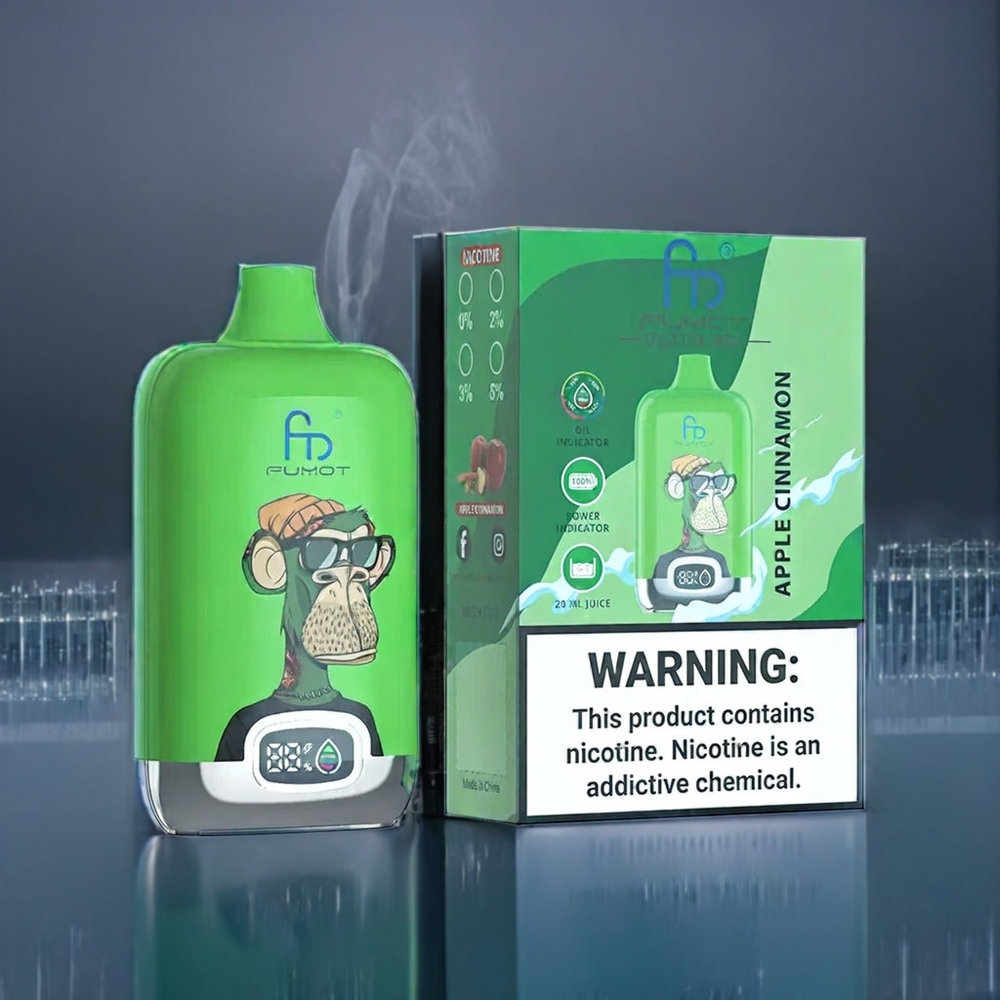 Fumot Tornado Digital Box Suomi tukku 12000 Puffs 20ml E-Liquid 550mAh Omena Kaneli MTL Vape