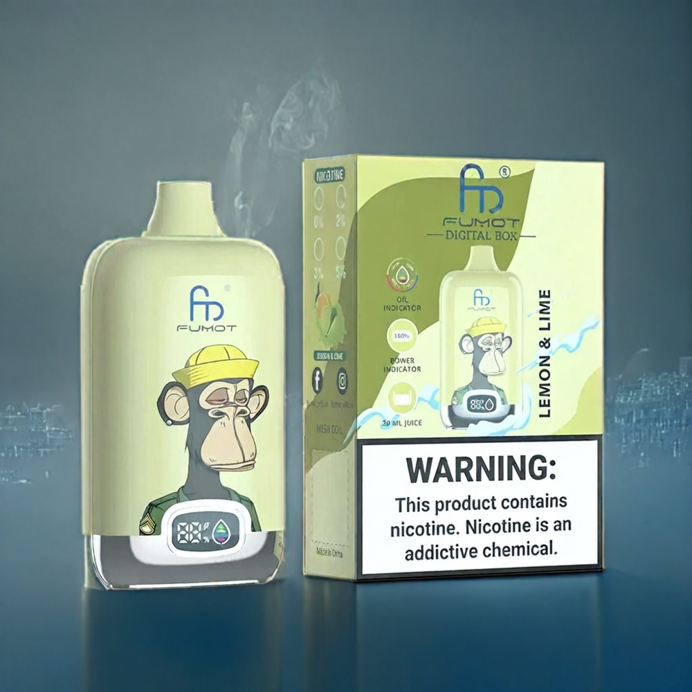 Suomi Tukku Fumot Tornado Digital Box 12000 Puffs 20ml Mesh Coil 550mAh Type-C Sitruuna-Lime