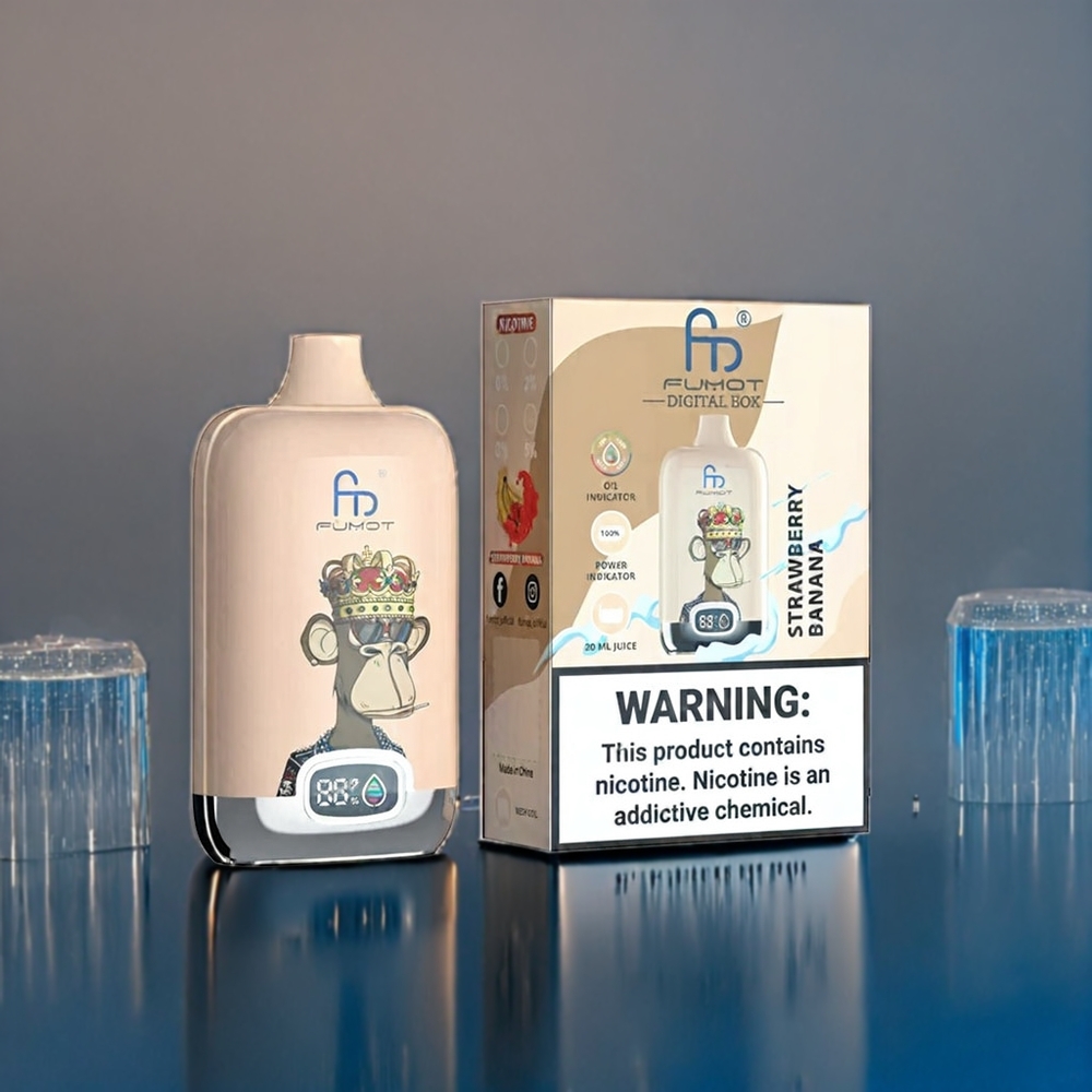 Suomi tukku Fumot Tornado Digital Box 12000 Puffs 20ml MTL Mesh Coil Vape Mansikka-Banaani