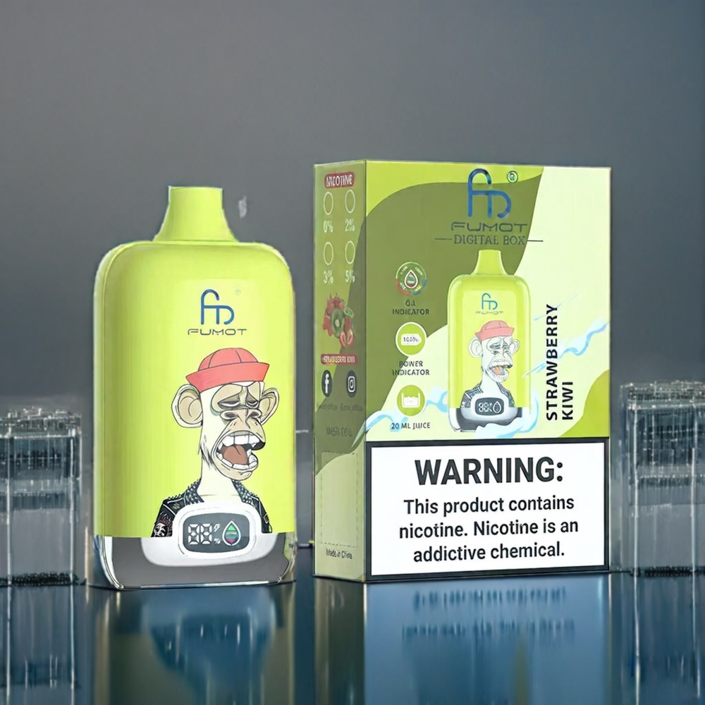 Suomi tukku Fumot Tornado Digital Box 12000 Puffs 20ml MTL Mesh Coil Vape Mansikka-Kiivi