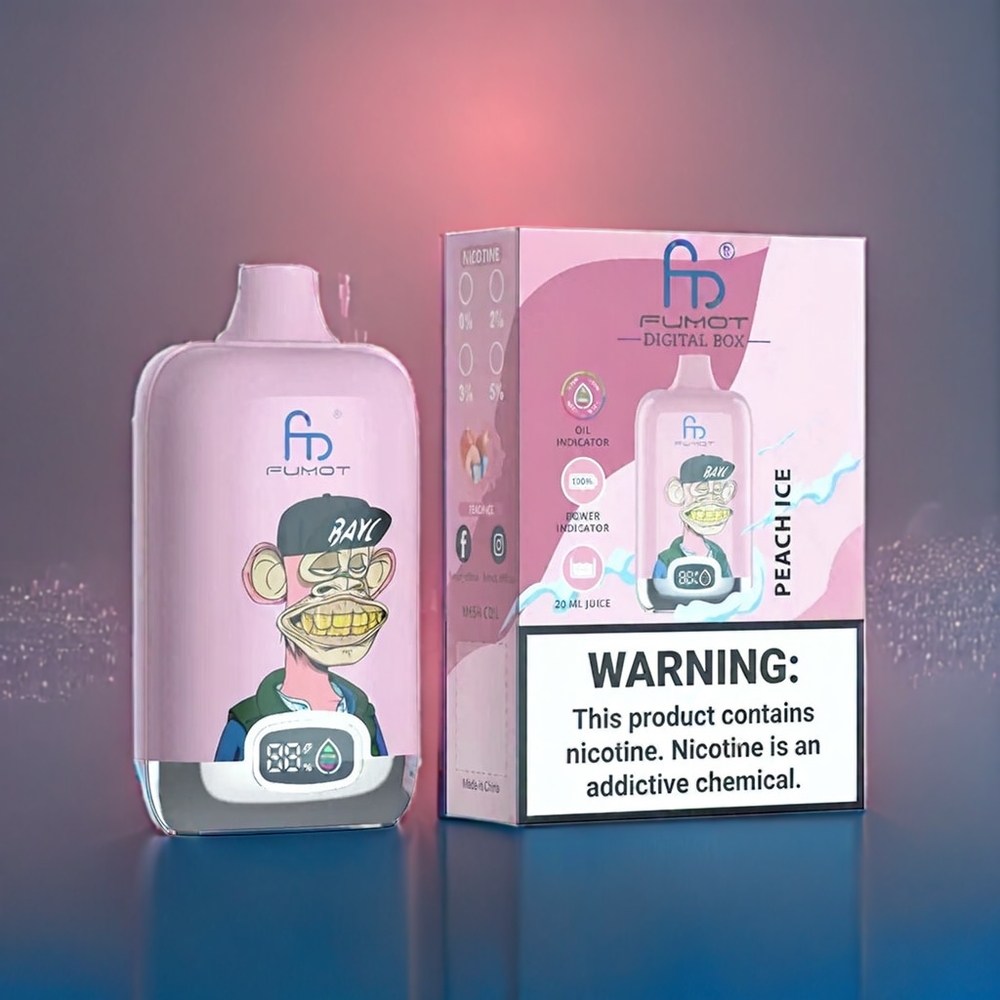 Suomi tukku Fumot Tornado Digital Box 12000 Puffs 20ml Mesh Coil 550mAh Persikka-Jää