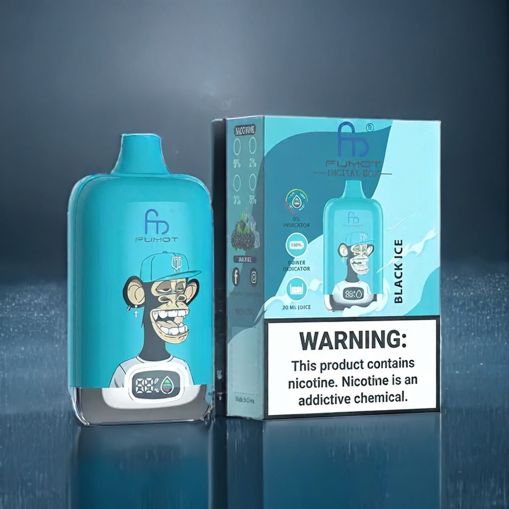 Suomi tukku Fumot Tornado Digital Box 12000 Puffs 20ml Musta jää Mesh Coil Type-C - 0%,2%,3%,5% Nikotiini