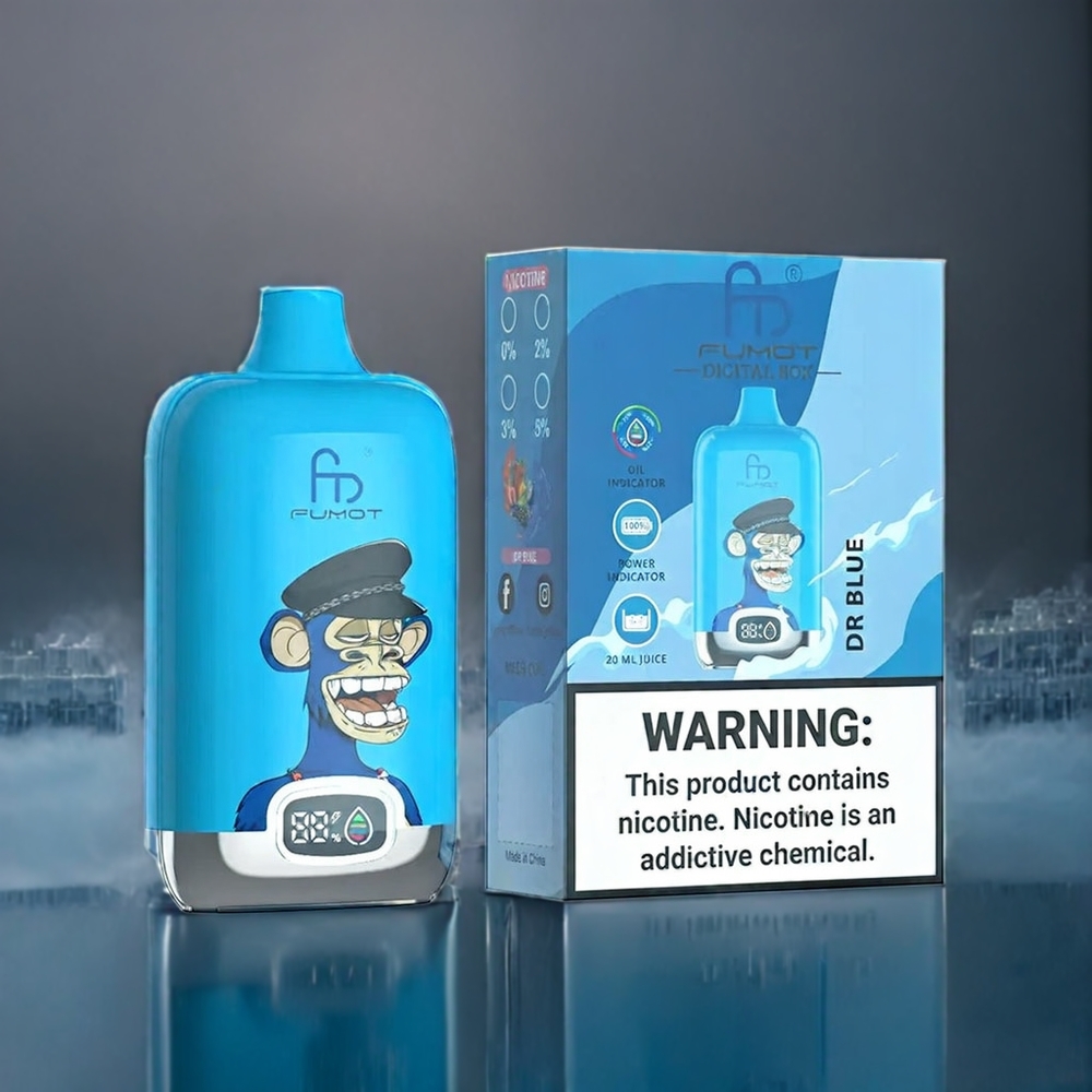 Suomi tukku Fumot Tornado Digital Box 12000 Puffs Vape 20ml E-Liquid 550mAh Tohtori Sininen