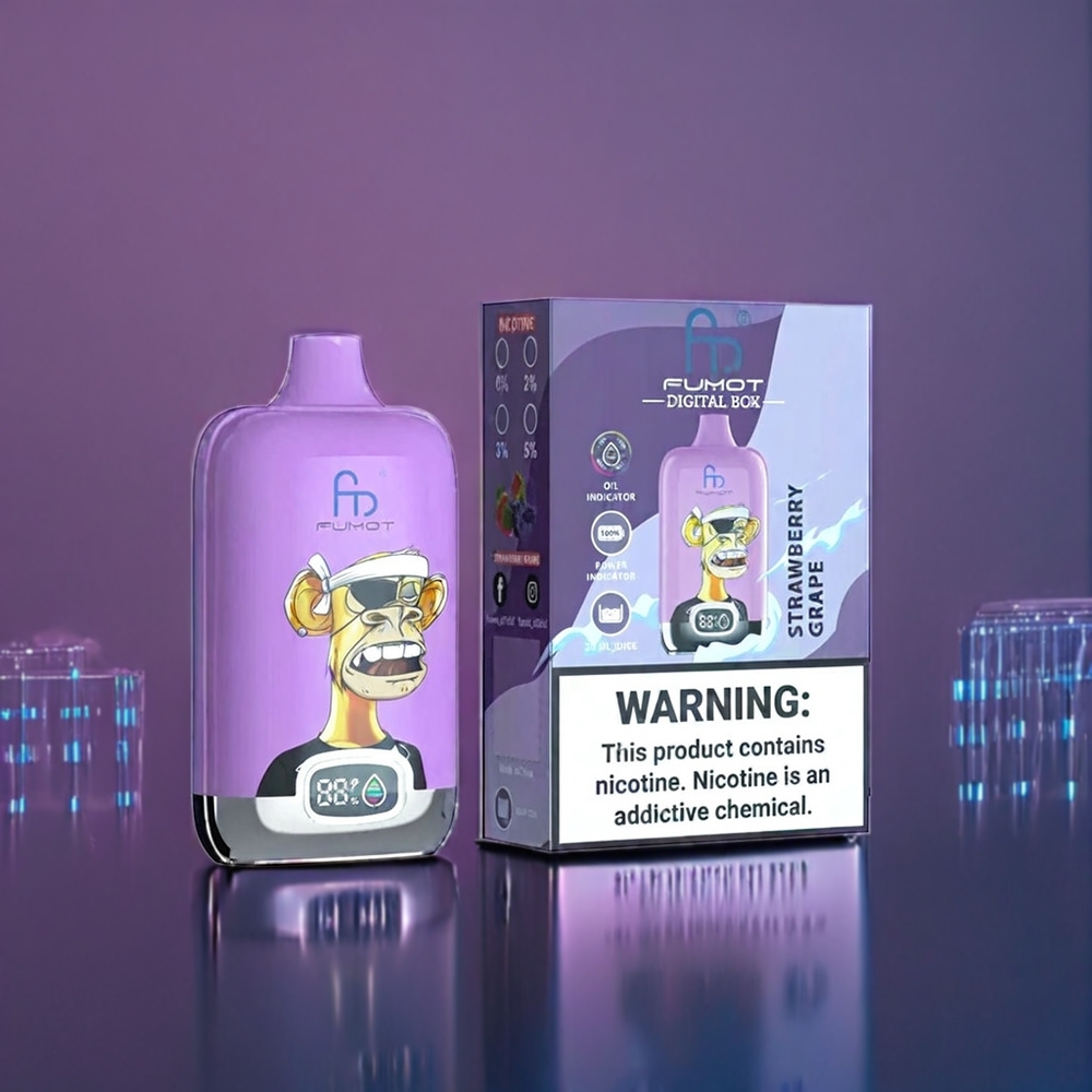 Suomi tukku Fumot Tornado Digital Box 12000 Puffs Vape Mansikka Viinirypäle 20ml E-Neste Mesh Käyttökela 550mAh Akku Type-C Lataus