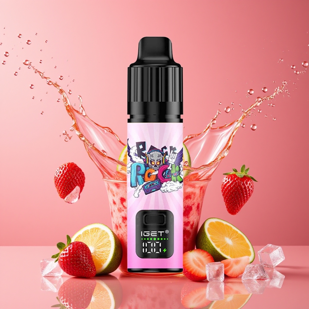 Suomi tukku IGET BAR PLUS S3 POD 10000 Puffs Disposable Vape Mansikka-Vesimeloni Ice 18ml 5% Nikotiinia 950mAh Akku