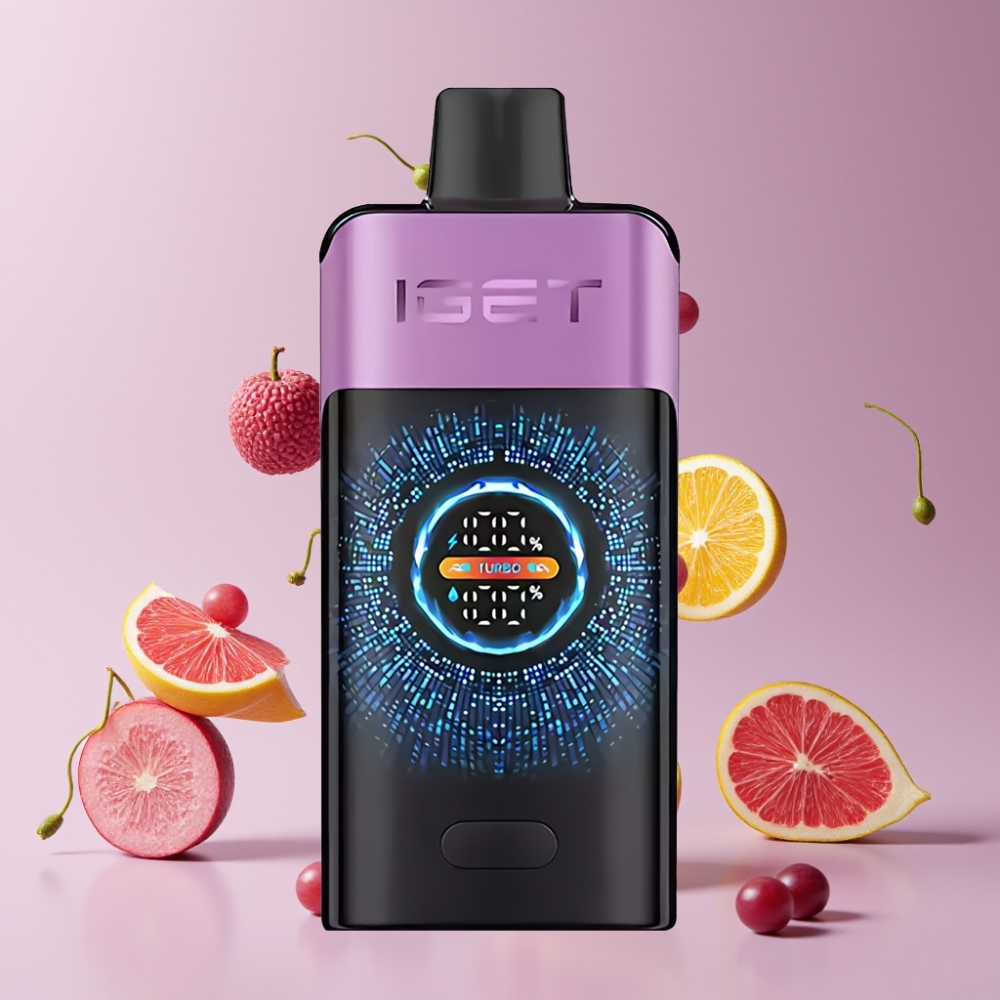 Suomi tukku IGET ONE 12000 Puffs Kertakäyttöinen Vape Viinirypäle (Chupa Chups) – 2700 mAh Akku, 0.6 ohm Dual Mesh Coil, Suuri Kaareva Väynäyttö