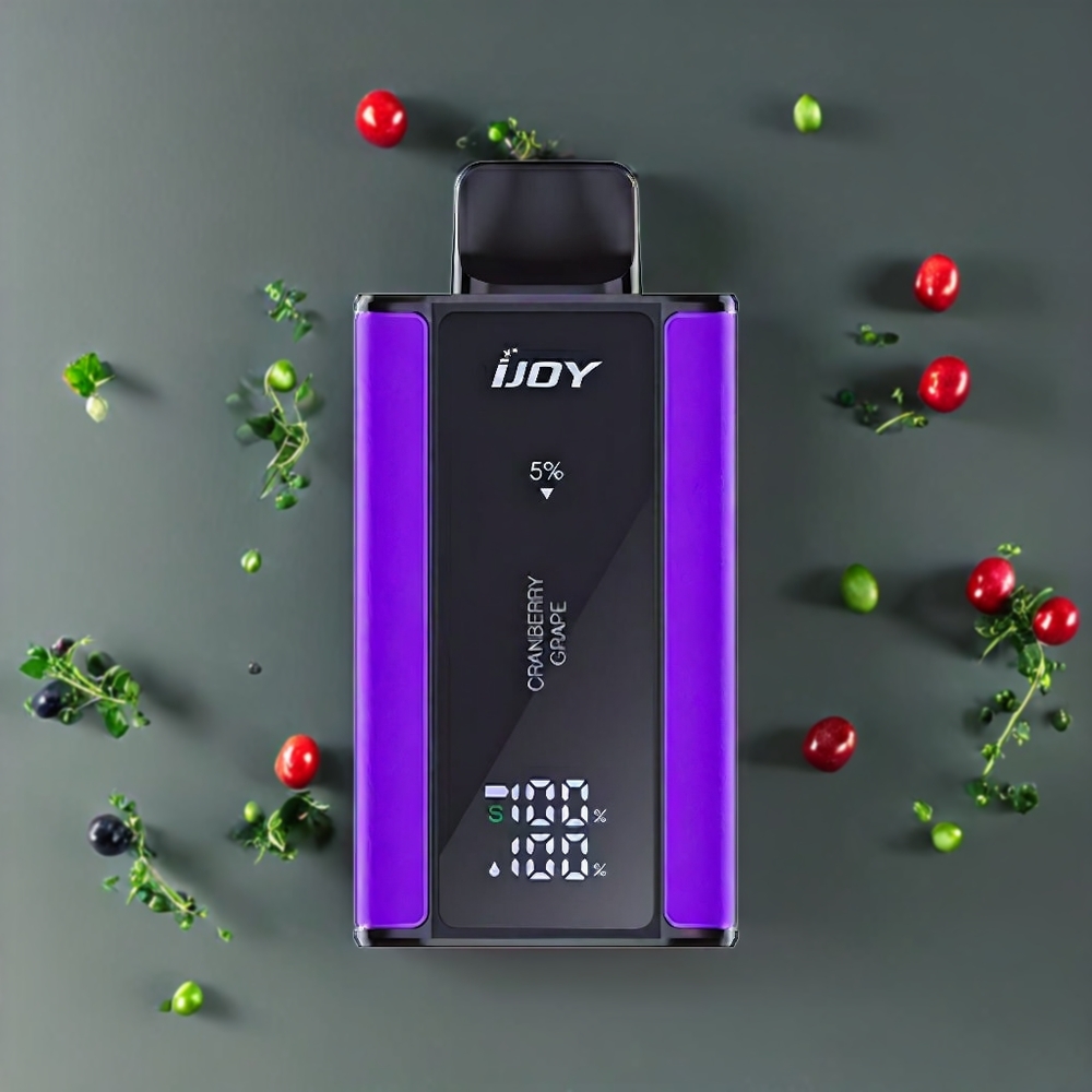 Suomi tukku IJOY Captain 10000 Puffs Disposable Vape 18ml 5% Nikotiini Karpalo Viinirypäle 650mAh Type-C Lataus