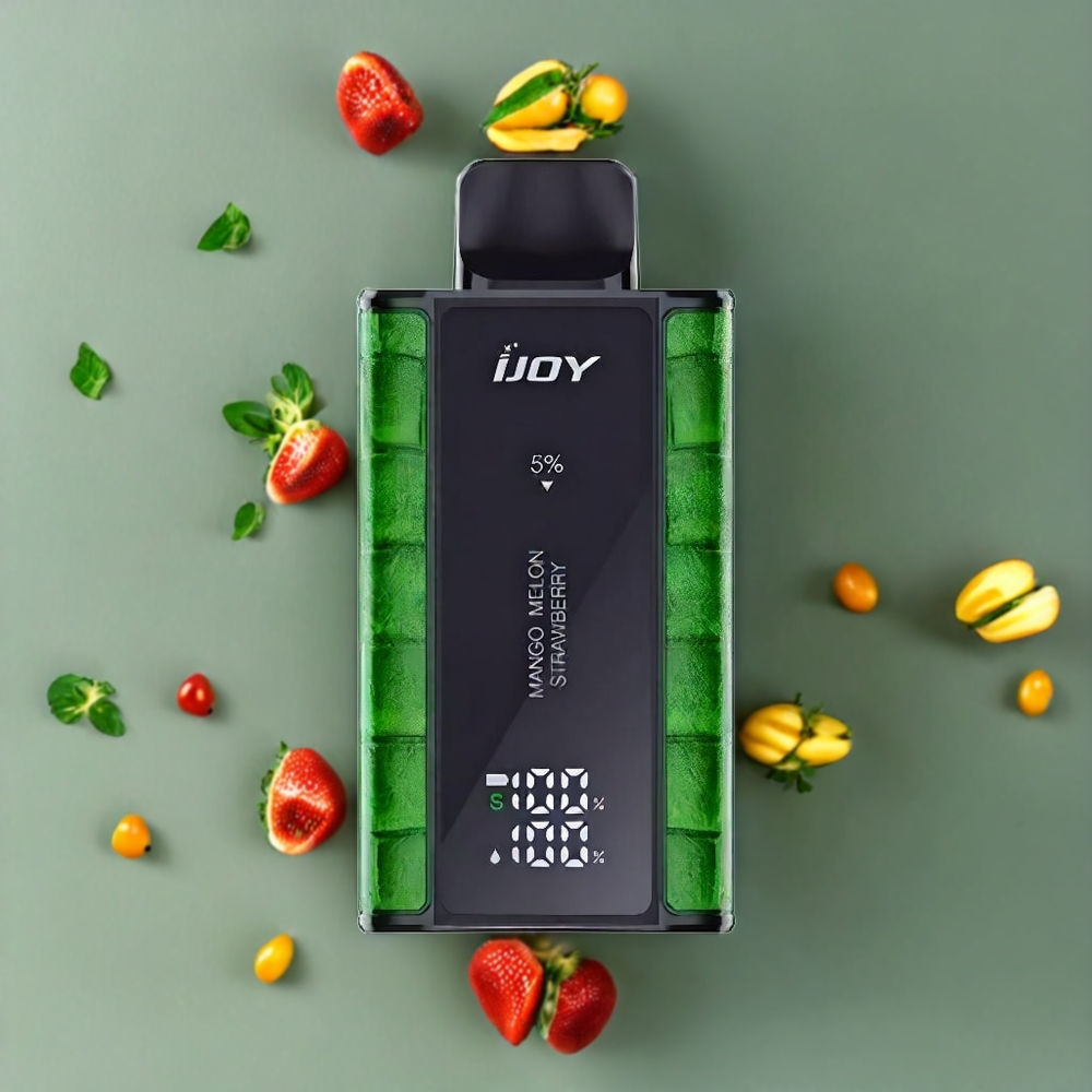 Suomi tukku IJOY Captain 10000 Puffs Disposable Vape Mango-Meloni-Mansikka 18ml 5% Nikotiini Type-C Lataus 650mAh Akku