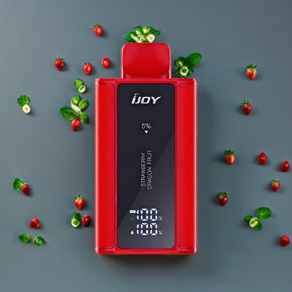 Suomi tukku IJOY Captain 10000 Puffs Disposable Vape Mansikka-Lohikäärmehedelmä 18ml 5% Nikotiini 650mAh Type-C Lataus