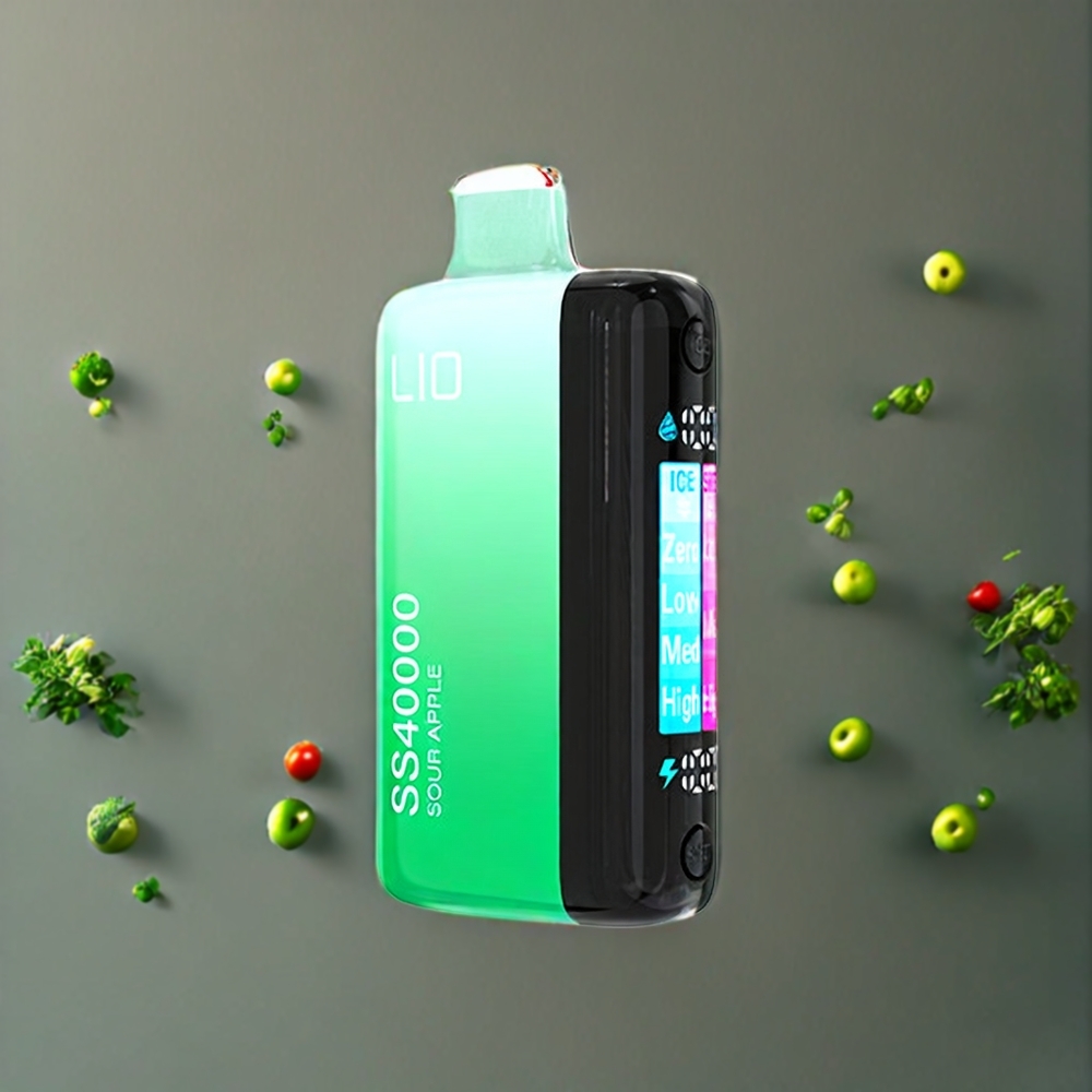 IJOY LIO SS40000 Disposable Vape 40000 Tuhkaa, 22ML, 1100 mAh, TYPE-C – Suomi Tukku – Kirpeä Omena