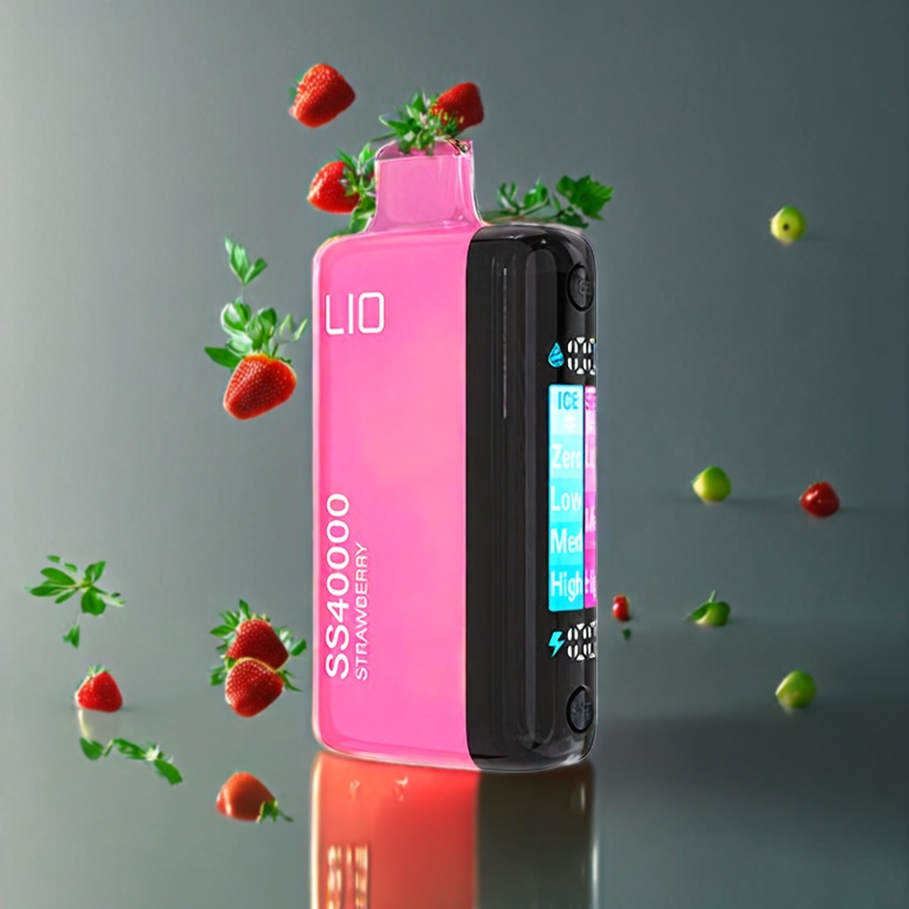 Suomi tukku IJOY LIO SS40000 Disposable Vape Mansikka – 40000 Puffs, 22ML, 1100 mAh, TYPE-C