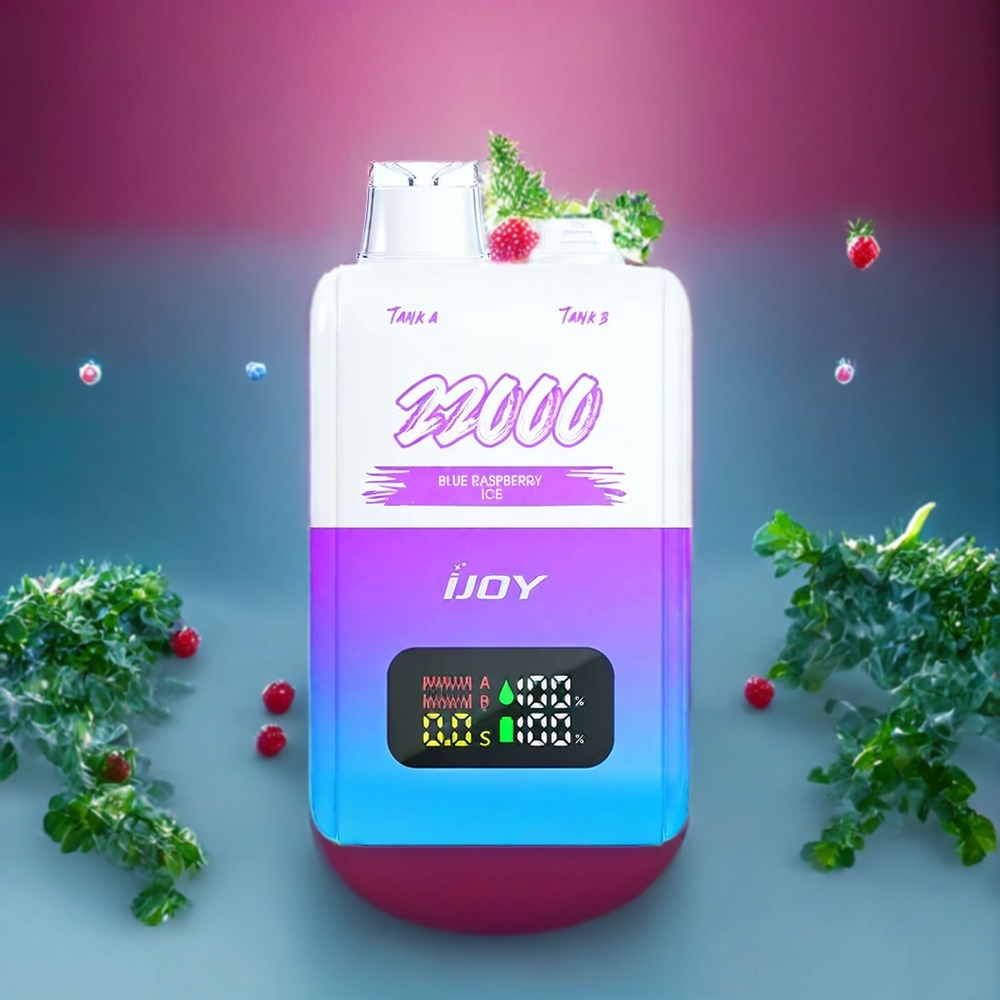 Suomi tukku IJOY SD 22000 Puffs Disposable Vape Sininen vadelma jää, 15ML + 15ML, 650 mAh, Type-C-lataus