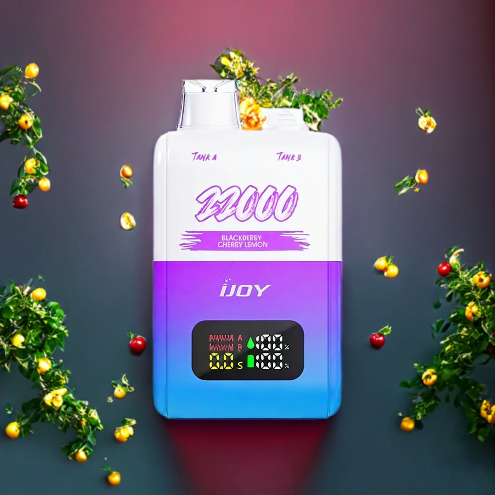Suomi tukku IJOY SD 22000 Puffs Disposable Vape Vadelma-Kirsikka-Sitruuna, 15ML+15ML, 650 mAh, Type-C Lataus