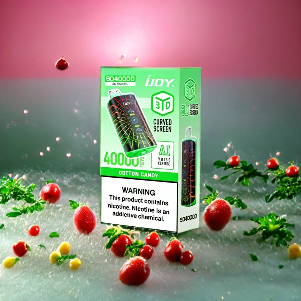 Suomi tukku IJOY SD 40000 Puffs Disposable Vape 20ML 5% Nikotiini Vohveli (Cotton Candy) – 750mAh Akku, Type-C Lataus, Säädettävä Ilmanvirtaus
