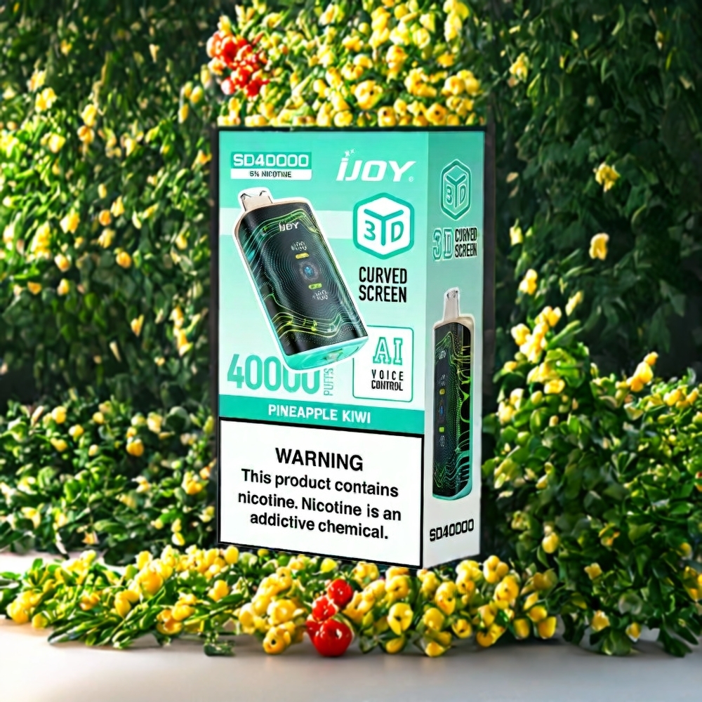 Suomi tukku IJOY SD 40000 Puffs Disposable Vape Ananas-Kiivi 20ML 5% Nikotiini, 750mAh Akku, Type-C Lataus, Säädettävä Ilmanvirtaus