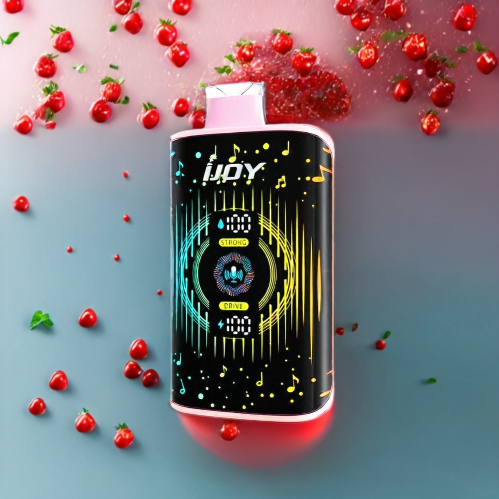 Suomi tukku IJOY SD 40000 Puffs Disposable Vape Mansikkajää Kuutiot – 20ML, 5% Nikotiinia, 750mAh, Type-C Lataus, Säädettävä Teho (D Mode=18w, S Mode=30w)