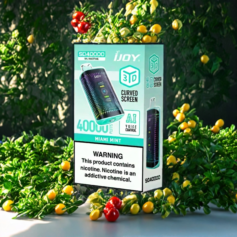 Suomi tukku IJOY SD 40000 Puffs Disposable Vape Miami Mint 20ML 5% Nikotiini, 750mAh Akku, 0.4 Ohm Dual Mesh Coil, Type-C Lataus