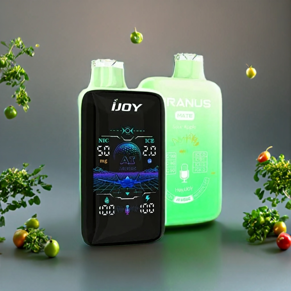 Suomi tukku IJOY Uranus Mate 40000 Puffs Disposable Vape 20ML 1100MAH TYPE-C Sour Apple (Hapan Omena) ICE CONTROL Adjustable Airflow