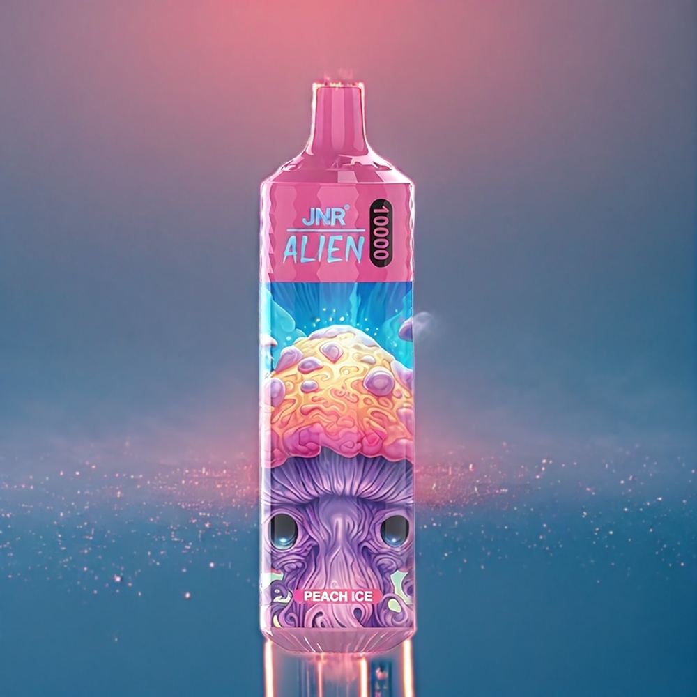 Suomi tukku JNR Alien 10000 Puffs 850mAh Type-C Peach Ice 20ml LED RGB