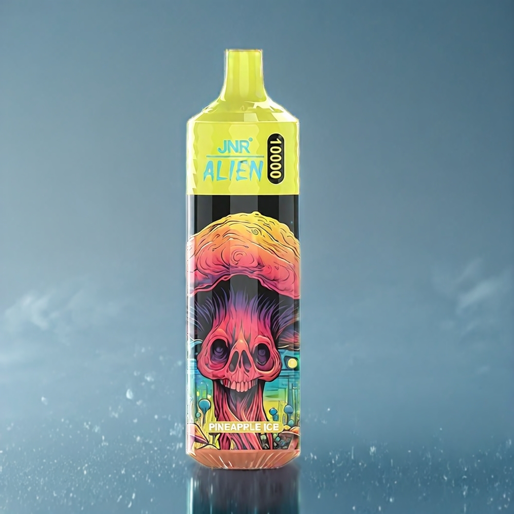 Suomi tukku JNR Alien 10000 Puffs (Ananas-Jää) – 850mAh, 1.2 Ohm Mesh, Type-C, RGB-valot