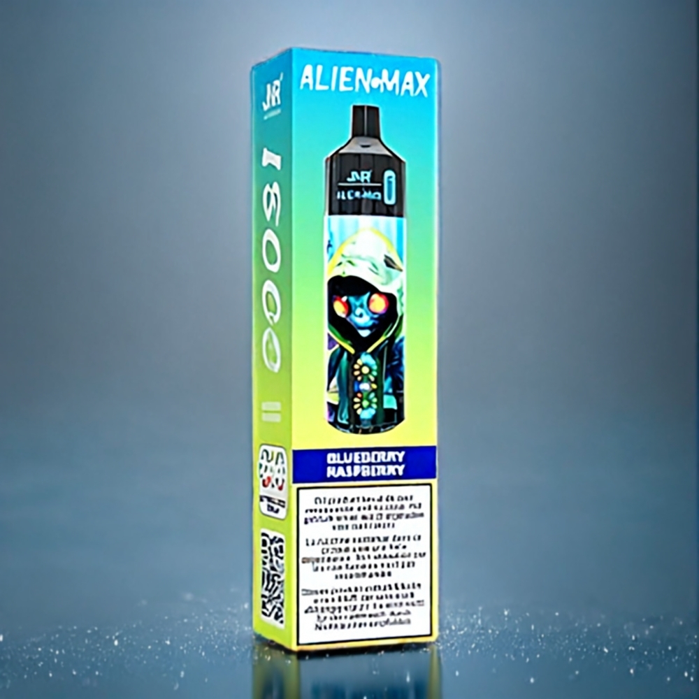 Suomi tukku JNR Alien Max 18000 Puffs 28ml E-liquid 850mAh Type-C Quick Charge Dual Mesh Coil Sininen Vadelma-Kirsikka