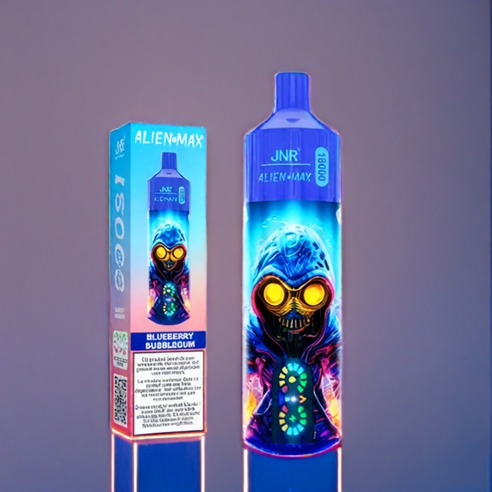 Suomi tukku JNR Alien Max 18000 Puffs Dual Mesh Coil & Dual Core 28ml E-liquid Smart LED Display Type-C Quick Charge Mustikkakupla