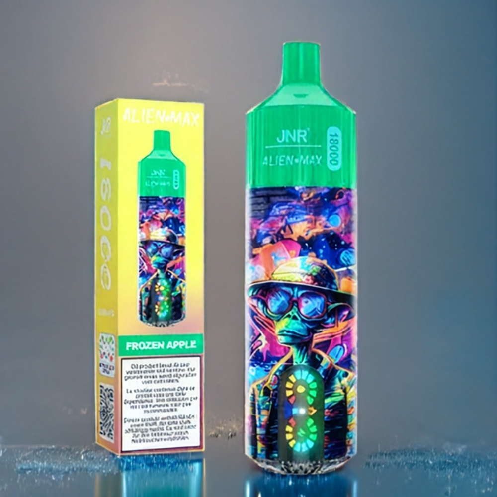 Suomi tukku JNR Alien Max 18000 Puffs Vape Frozen Apple – 28ml E-liquid, Dual Mesh Coil, 850mAh Type-C Quick Charge