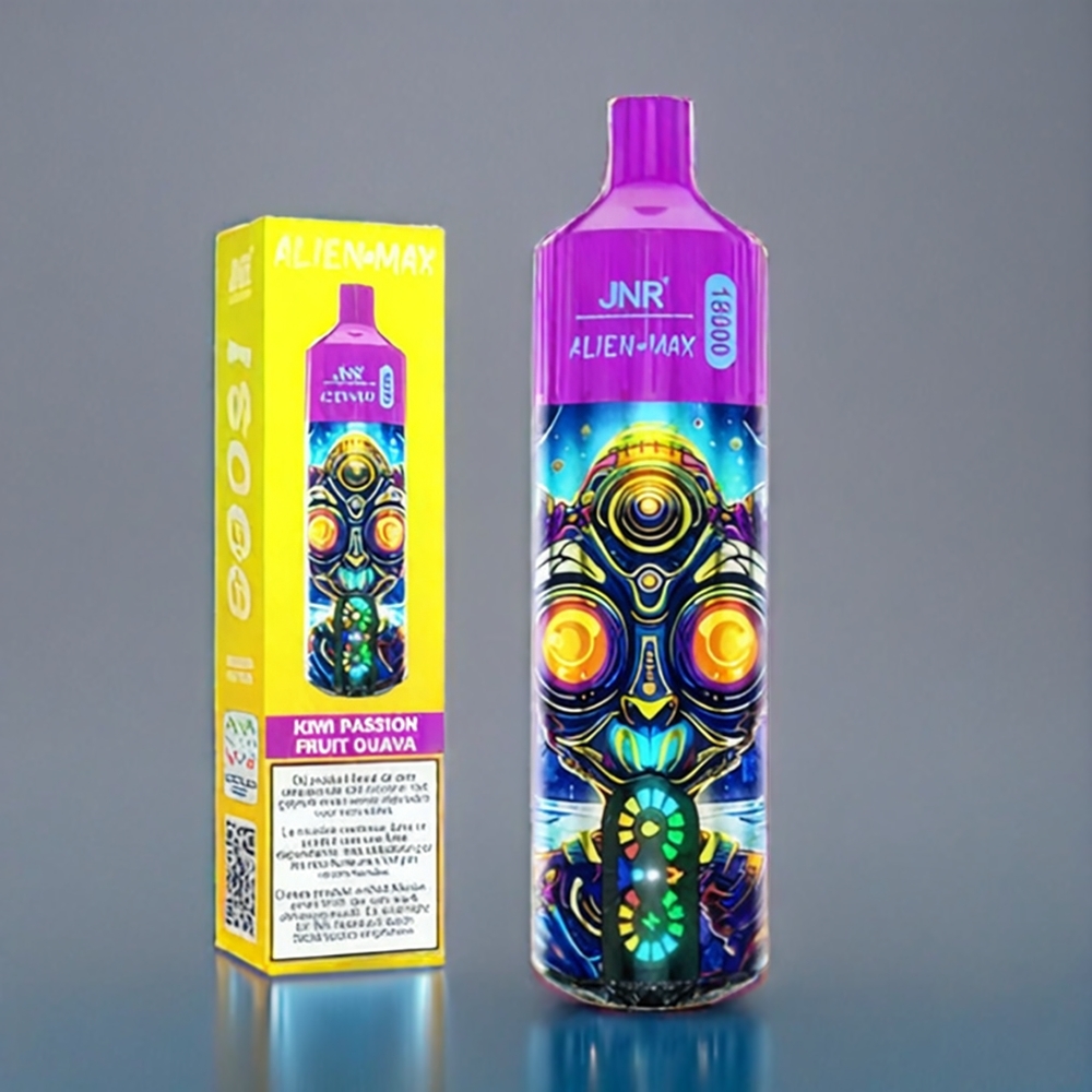 Suomi tukku - JNR Alien Max 18000 Puffs Vape Kiivi Passiohedelmä Guava Dual Mesh Coil 28ml E-liquid Type-C Lataus LED Näyttö