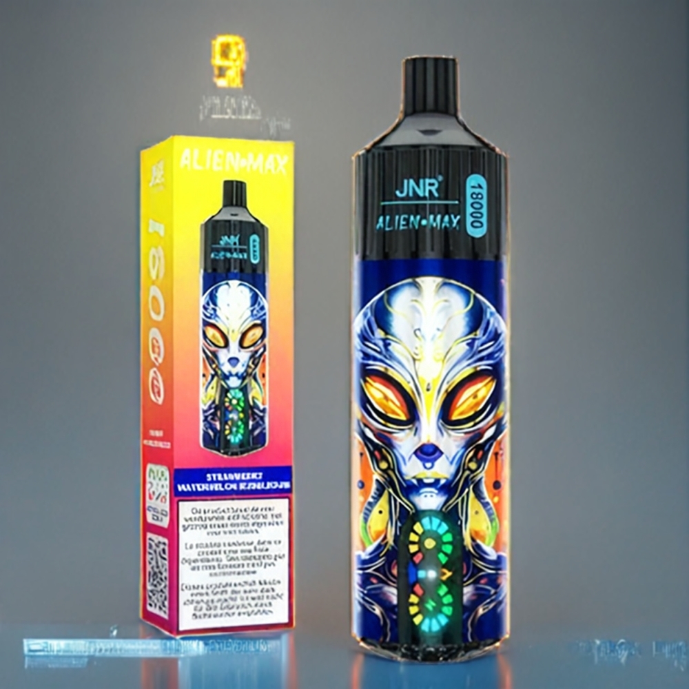 Suomi tukku Jnr Alien Max 18000 Puffs Vape Mansikka-Arbuusi Purukumi - Smart LED Näyttö, Dual Mesh Coil & Dual Core, 28ml E-liuos, Type-C Pikalataus