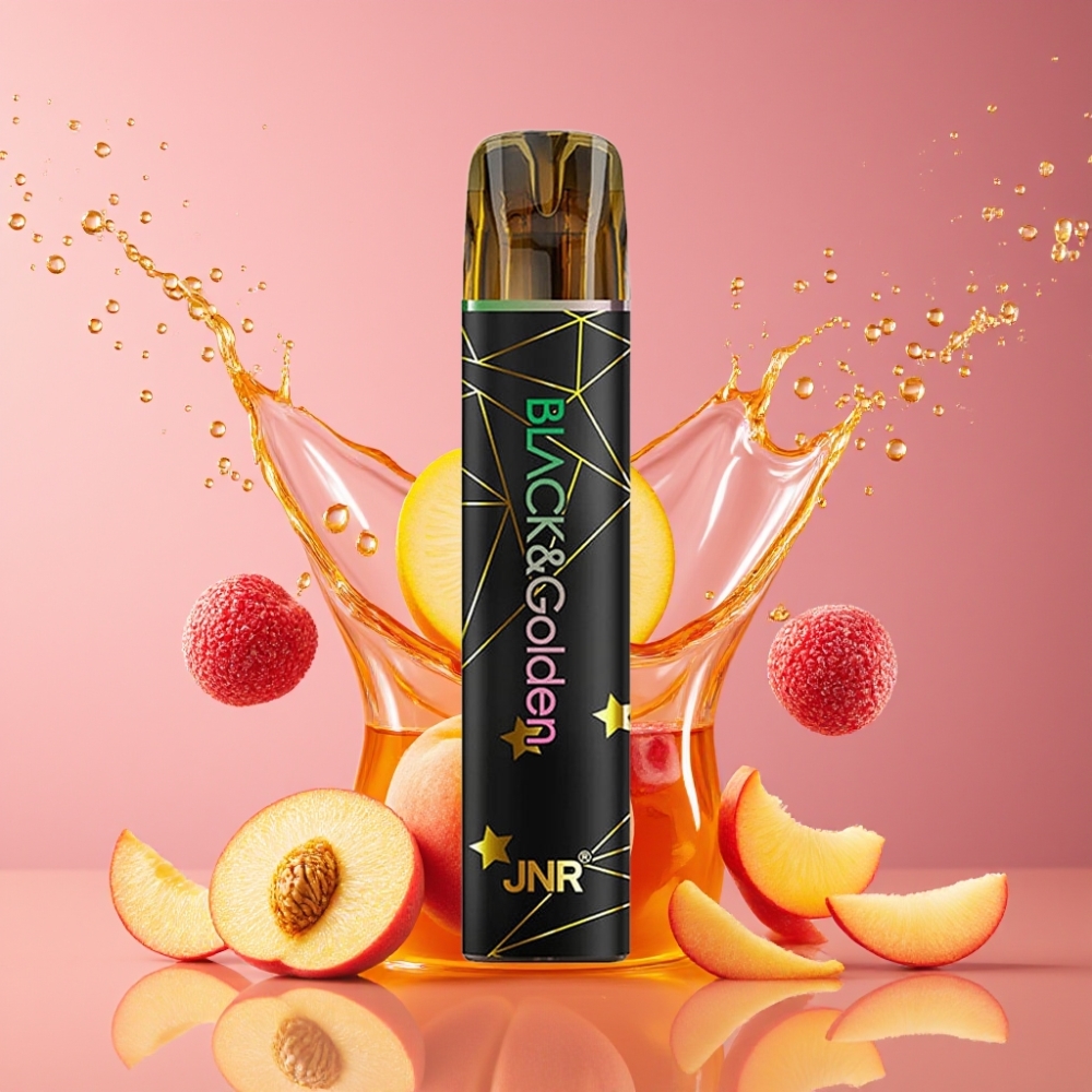 Suomi tukku JNR Black&Golden 600+200 Puffs 2ml 2% Nikotiinia Disposable Vape Persikka