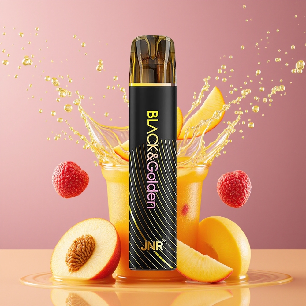 Suomi tukku JNR Black&Golden 600+200 Puffs 2ml 2% Nikotiinia Disposable Vape Persikka Mango