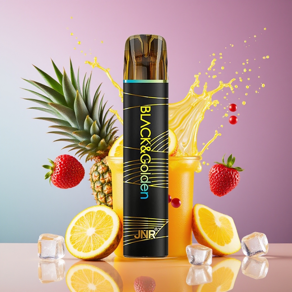 Suomi tukku JNR Black&Golden 600+200 Puffs 2ml Ananas-Jää Disposable Vape TPD Certified 2% Nikotiinia