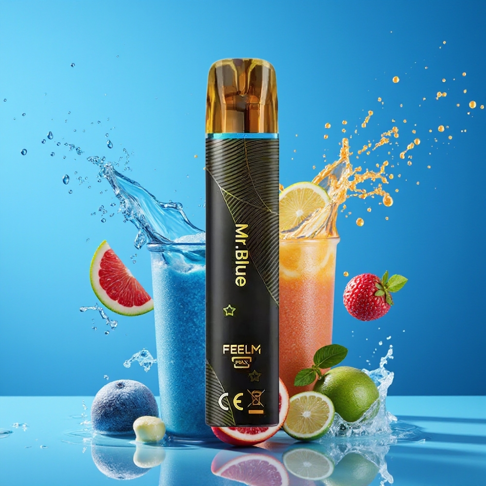 Suomi tukku JNR Black&Golden 600+200 Puffs Disposable Vape Mr Blue 550mAh 2ml TPD 2% Nikotiinia