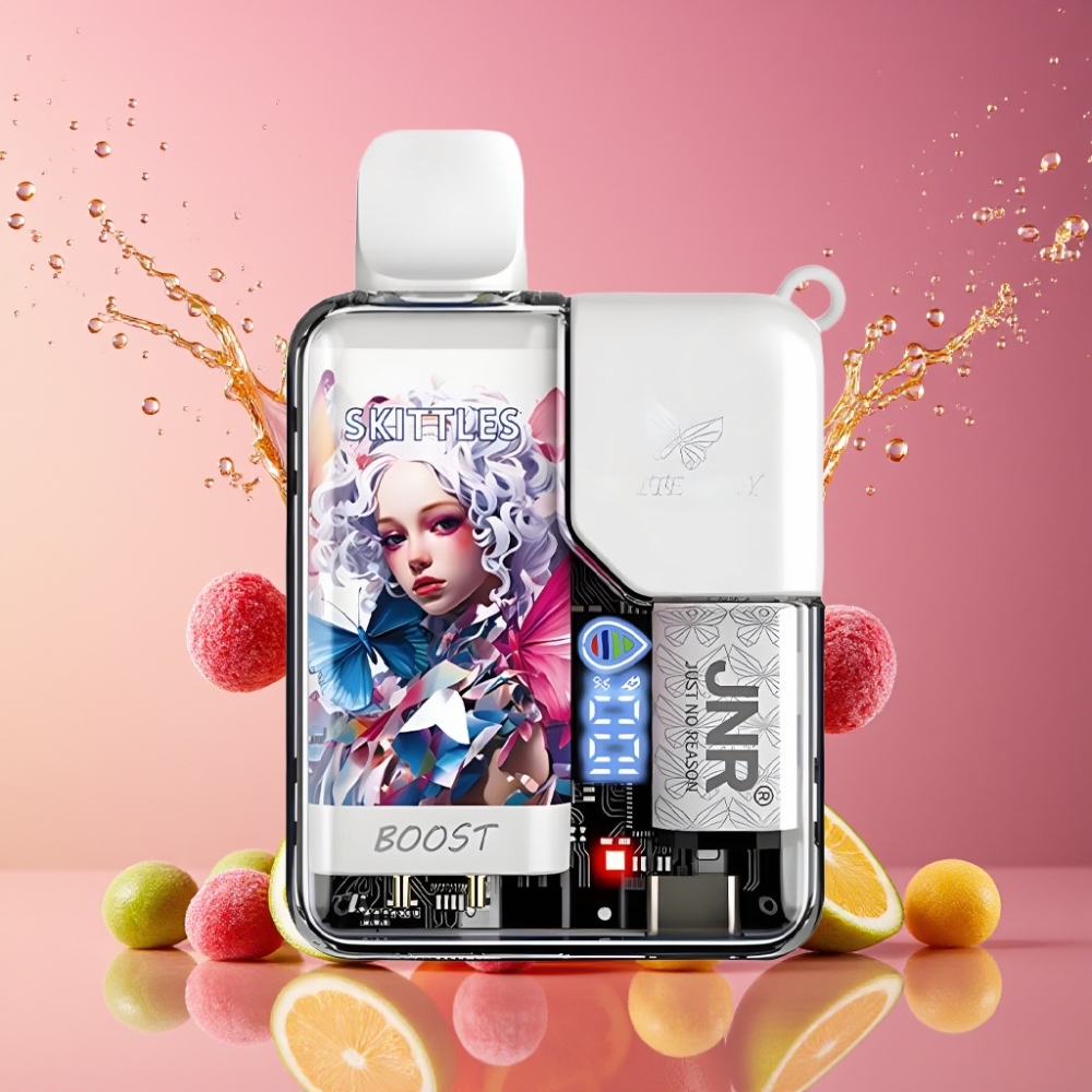 Suomi tukku JNR Butterfly 8500 Puffs Disposable Vape 15ml Skittles 1200mAh Digital Display
